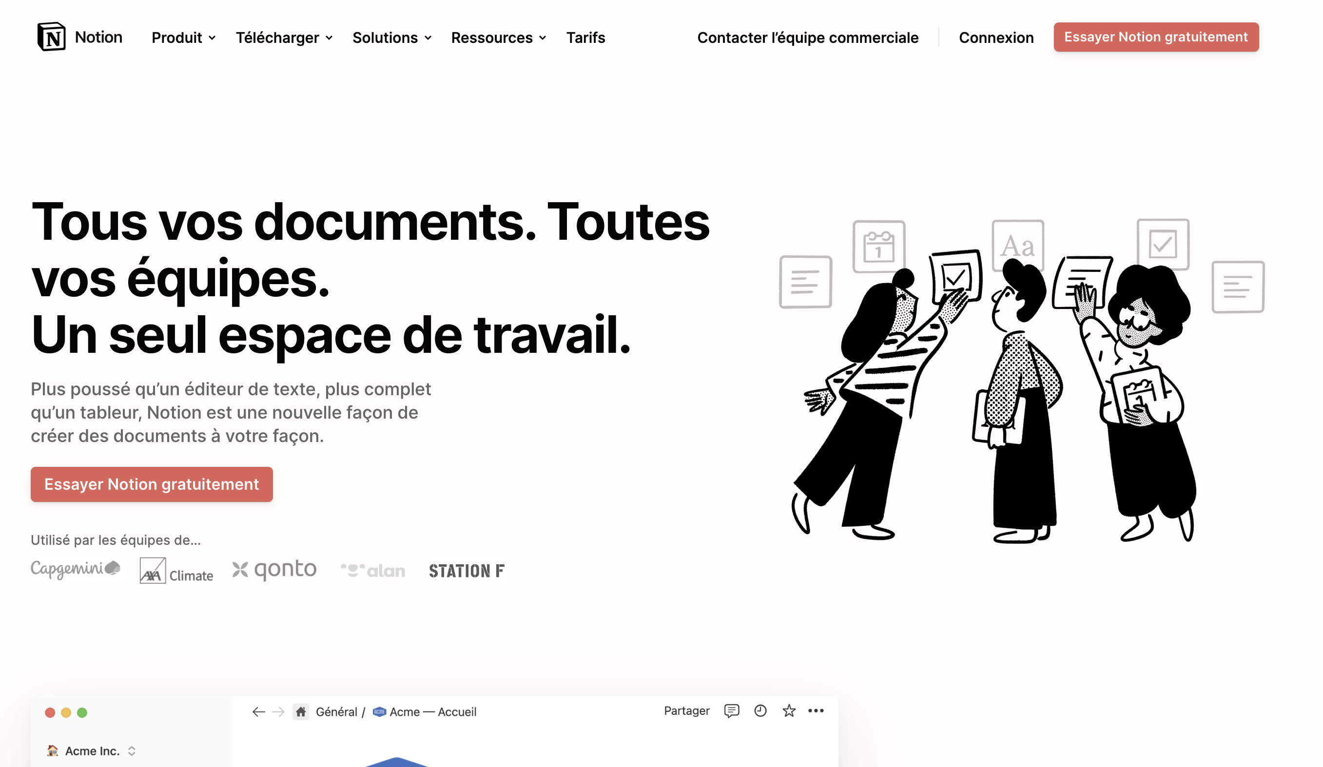 No code tool : Notion website home