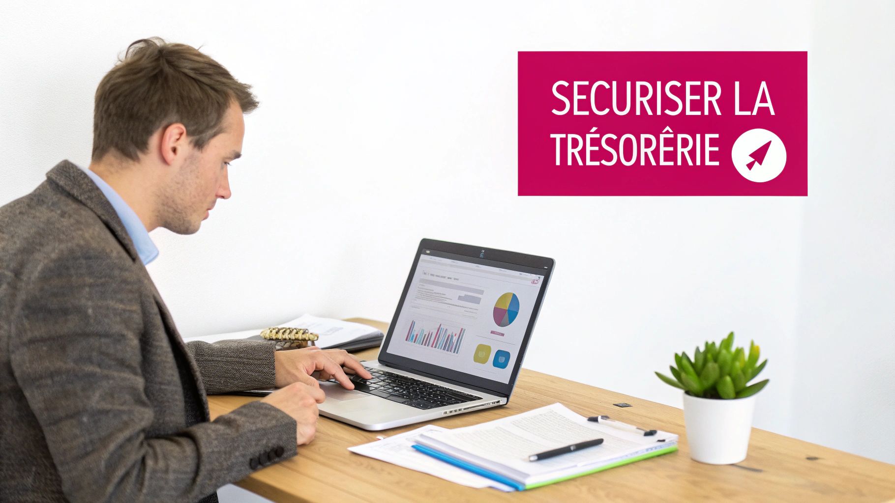 Professionnel consultant des données financières sur ordinateur pour sécuriser la trésorerie d'entreprise