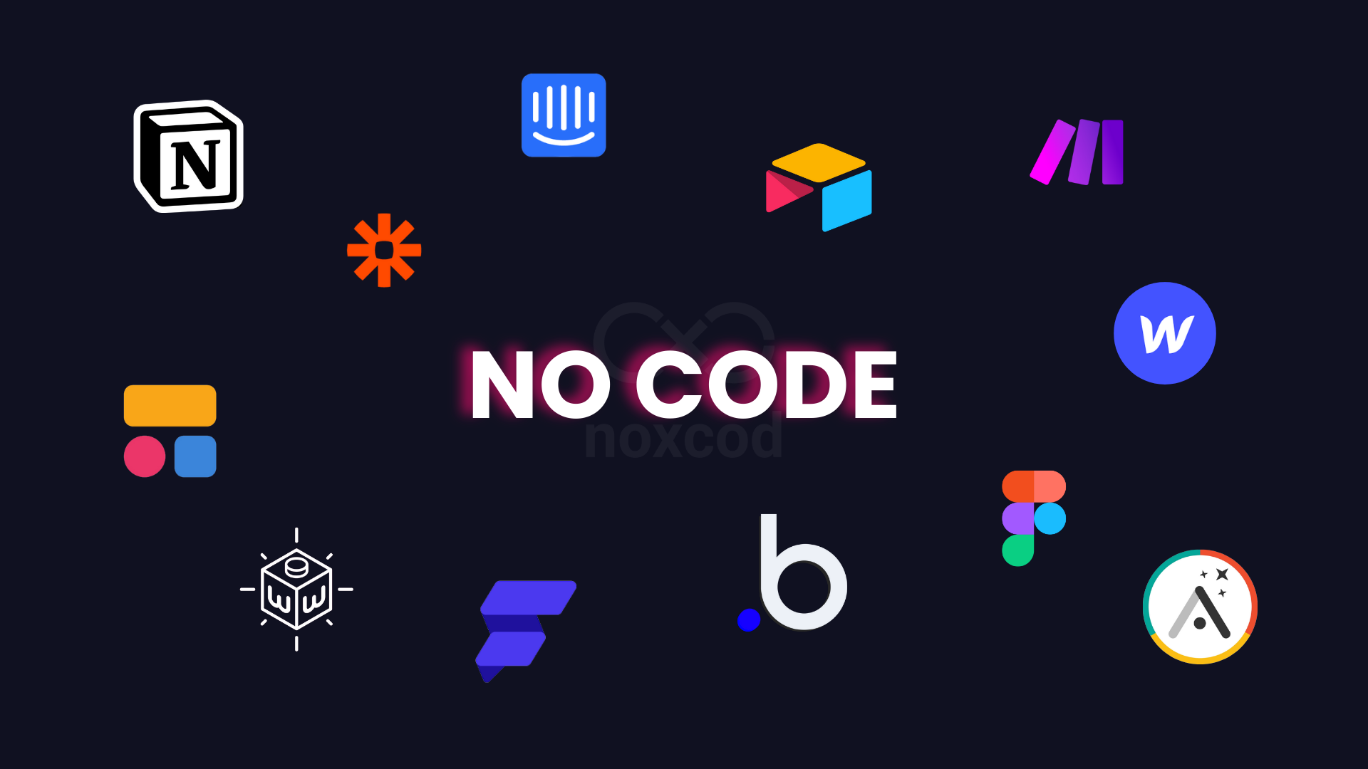All No code tools : Notion, Bubble, Webflow, Flutterflow, Make, Zapier, Airtable...