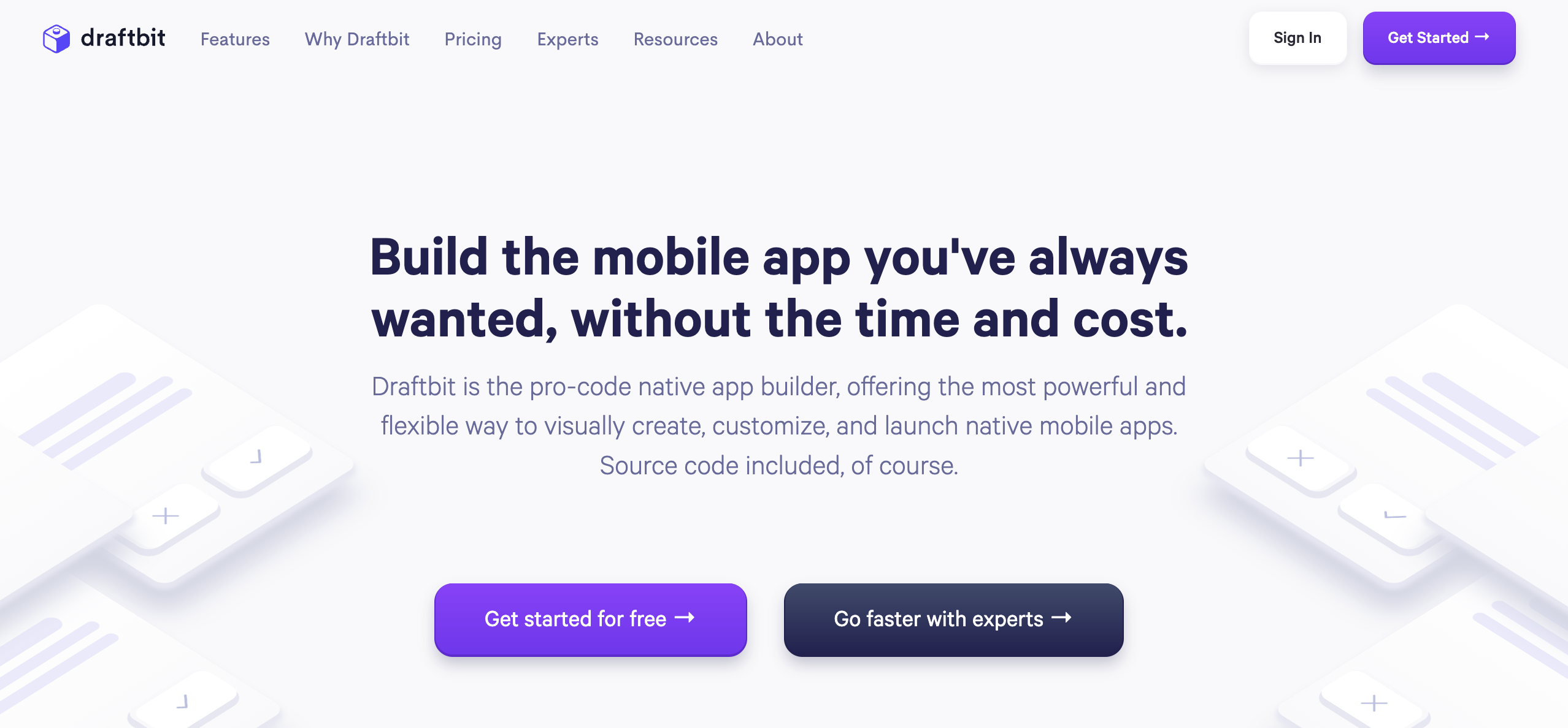 Draftbit home website : low code and open source