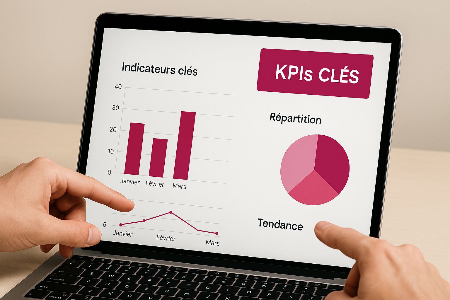Infographie sur la conception d'un tableau de bord KPI financier pour PME sans développement