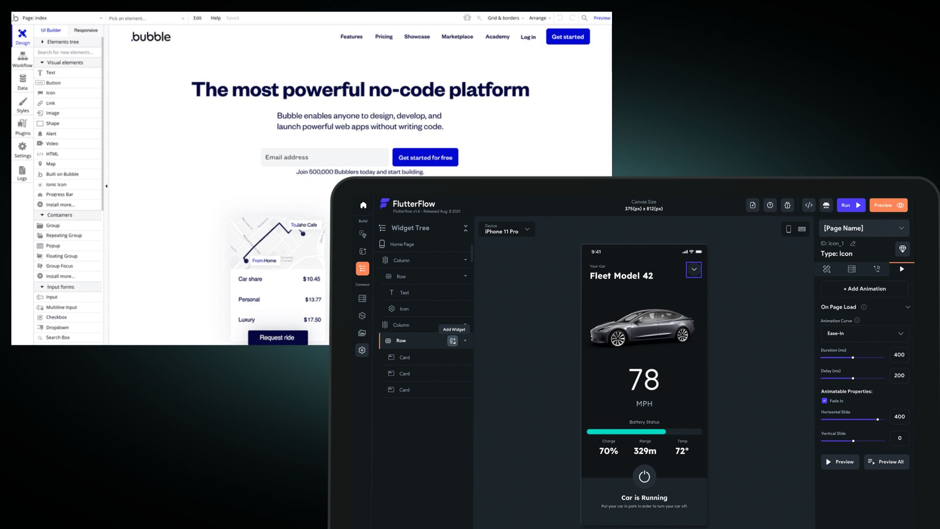 Interface Bubble Drag and drop and FlutterFlow code