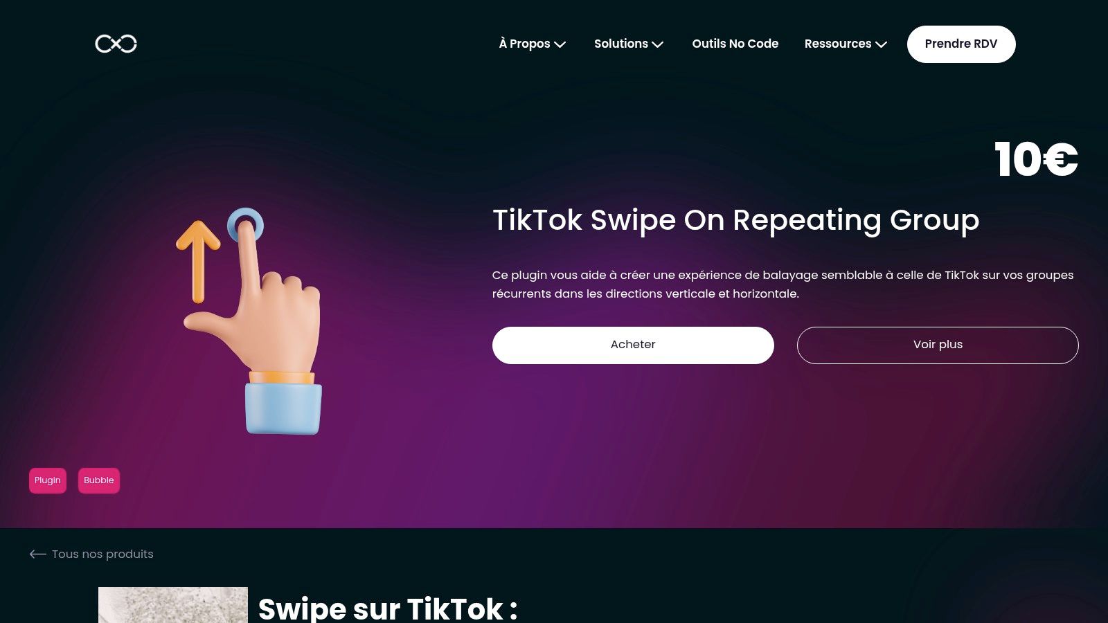 TikTok Swipe On Repeating Group – Bubble Plugin