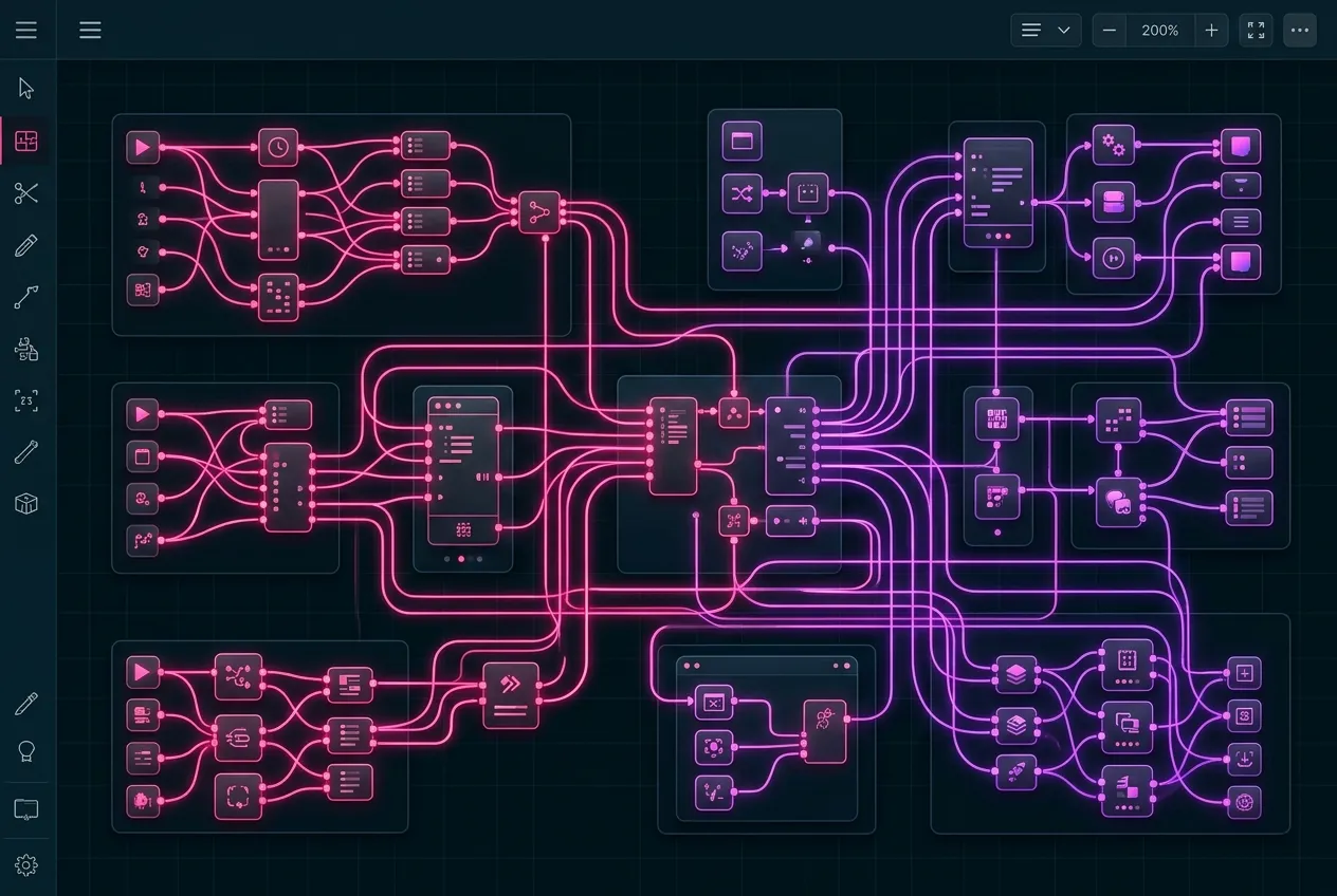 Interface de l'éditeur de workflows n8n