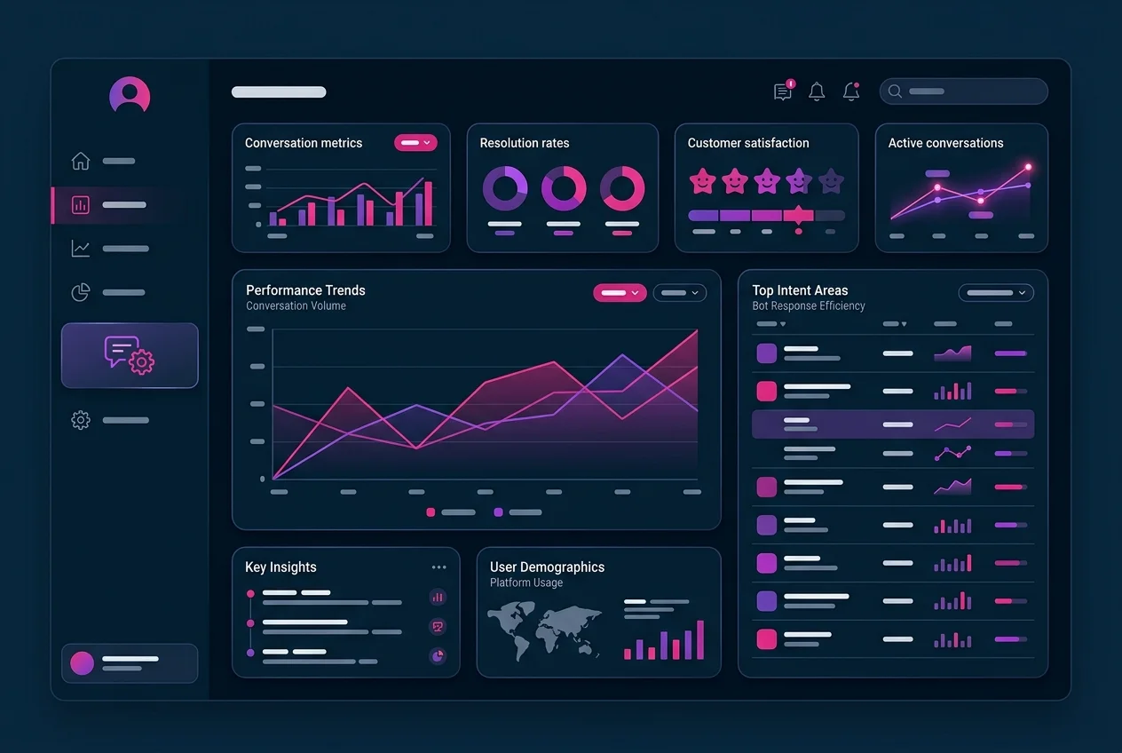 Dashboard analytics d'un chatbot IA de support client