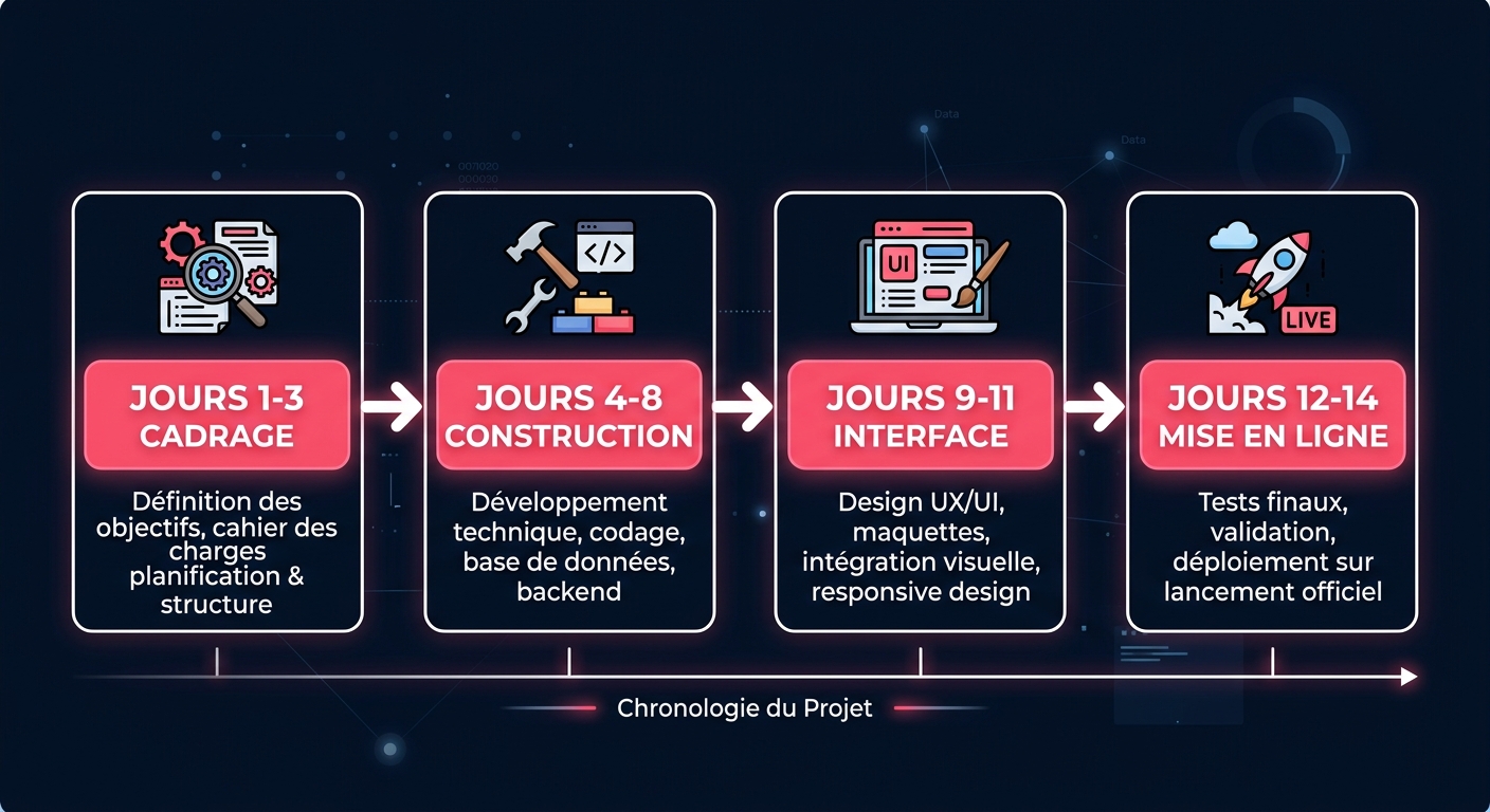 Les 4 phases d'un MVP Bubble en 2 semaines