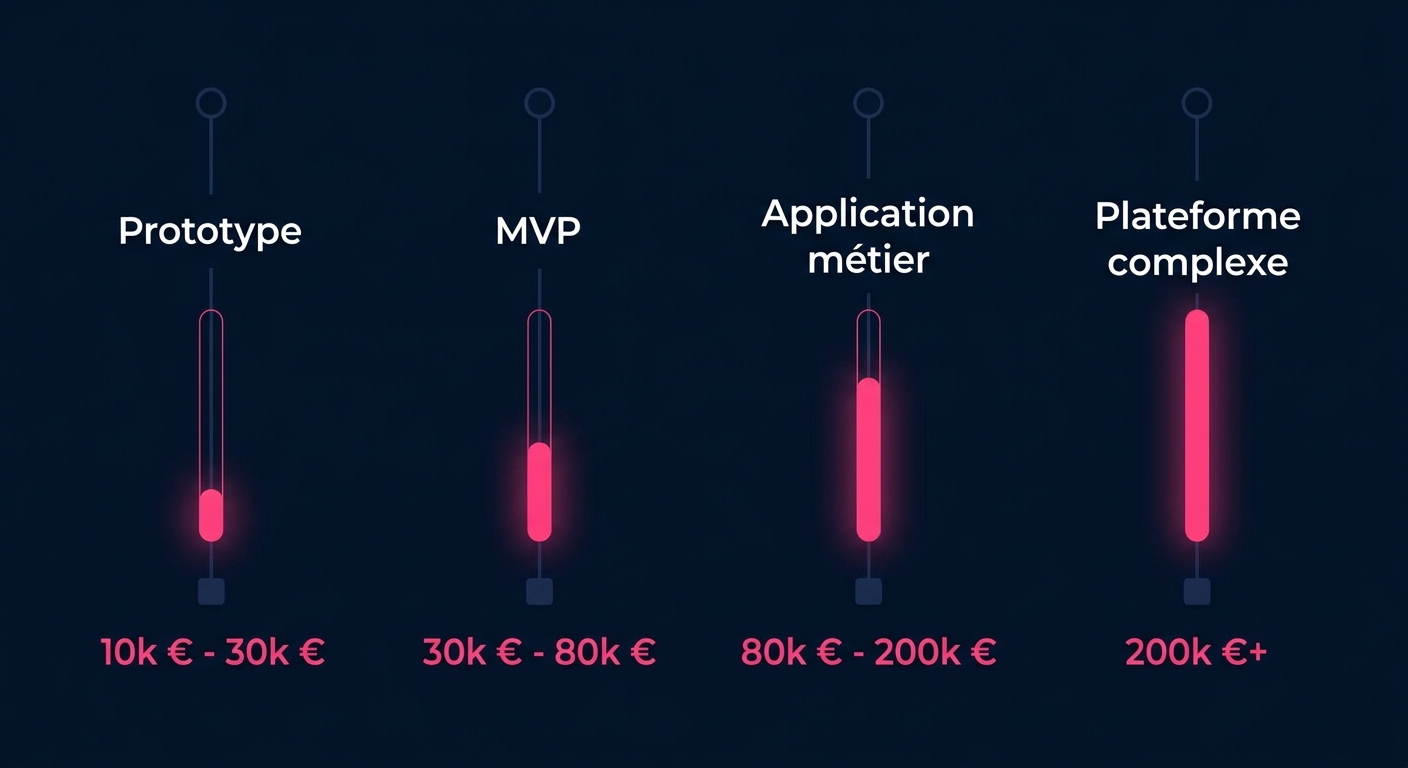 Budget total application Bubble selon la complexité du projet