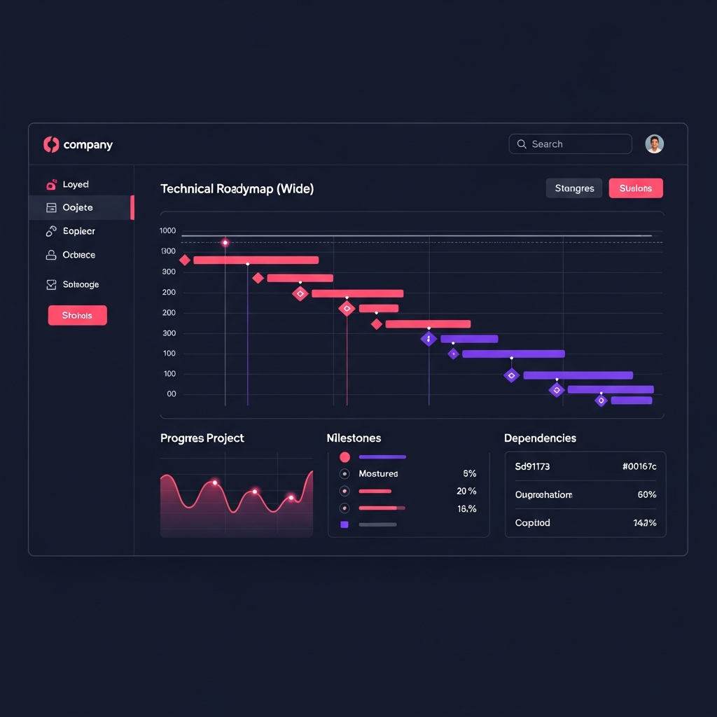 Interface no-code pour la gestion de roadmap technique avec un CTO externe