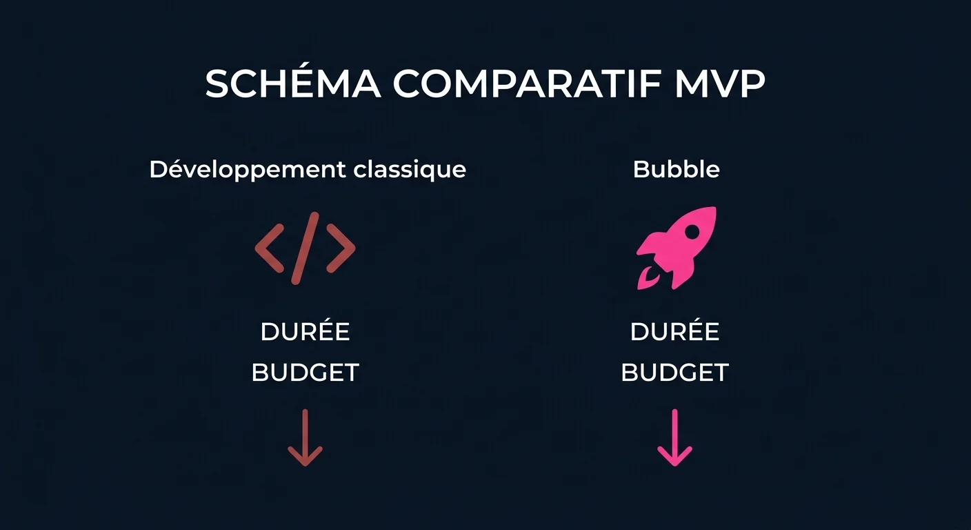 Comparatif délais et coûts : développement Bubble vs développement natif pour un MVP startup