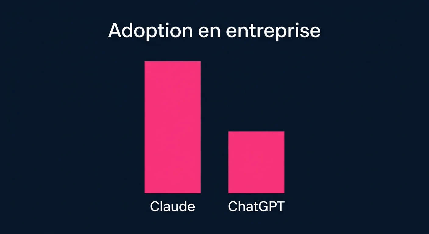 Écart d'adoption en entreprise entre Claude et ChatGPT selon Menlo Ventures