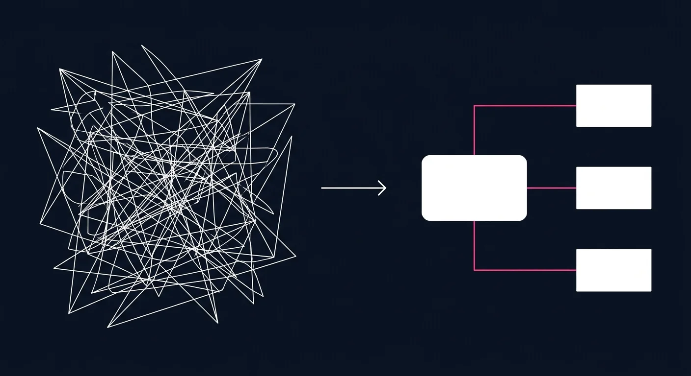 Schéma : connexions éparpillées et non standardisées avant MCP, contre une architecture Host, Client, Serveur propre après MCP
