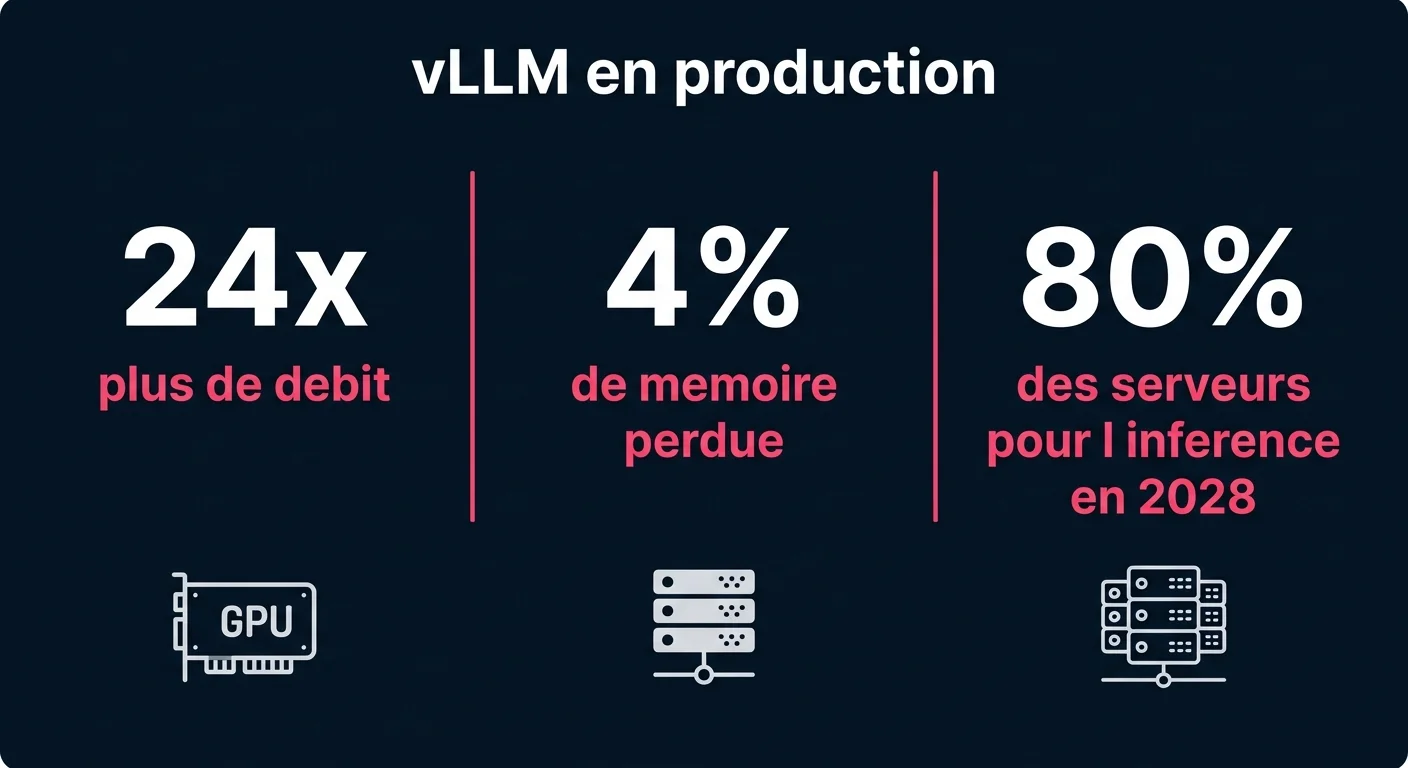 vLLM en chiffres : débit, mémoire gaspillée et part de l'inférence dans les data centers