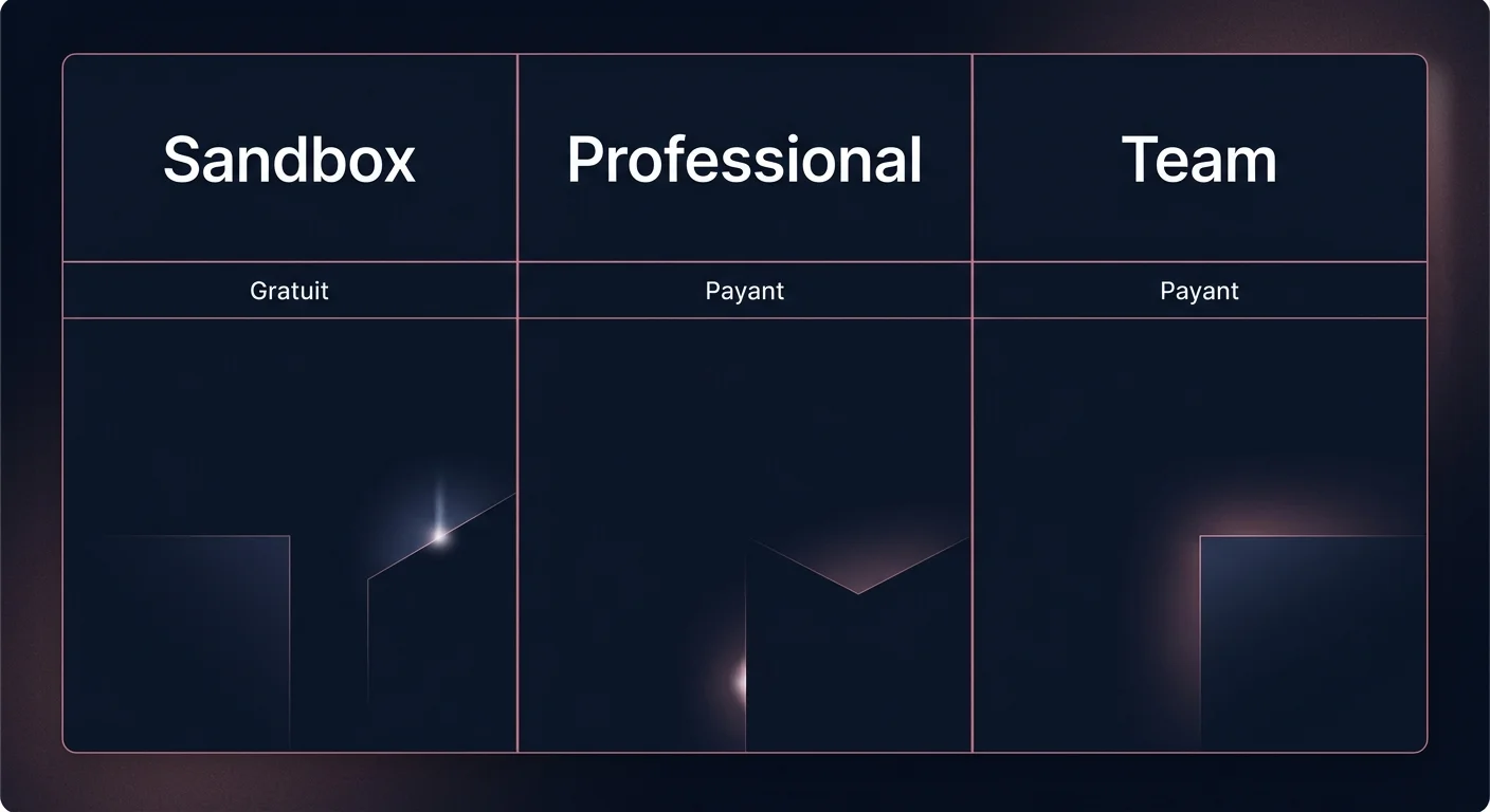 Les trois formules du cloud Dify : Sandbox gratuit, Professional et Team