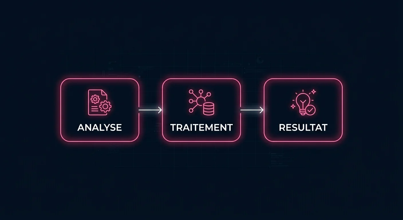 Les trois briques d'un agent Flowise : analyse de la demande, traitement par les outils connectés, résultat