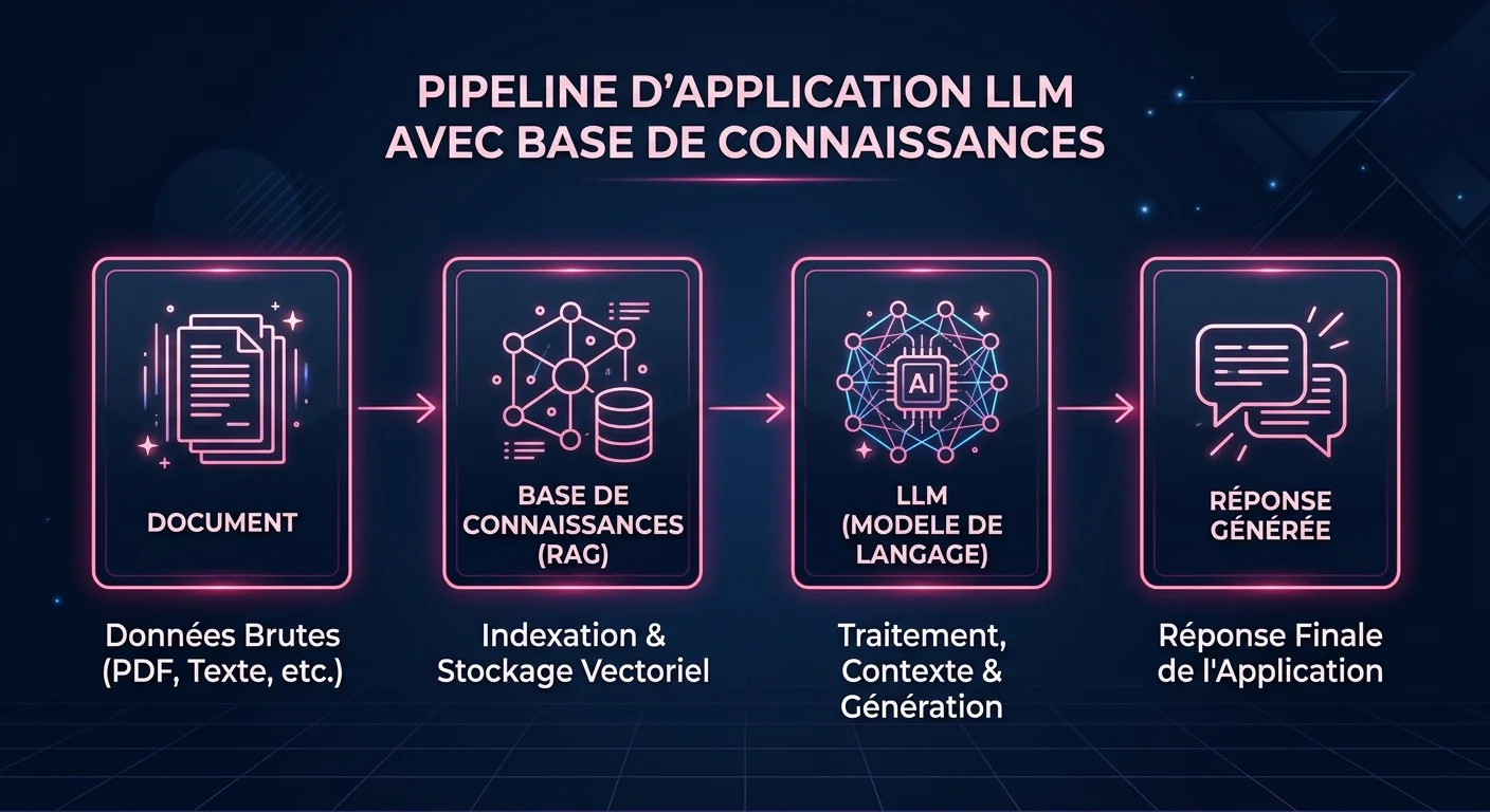 Le pipeline RAG dans Dify : document, découpage, base vectorielle, récupération, réponse